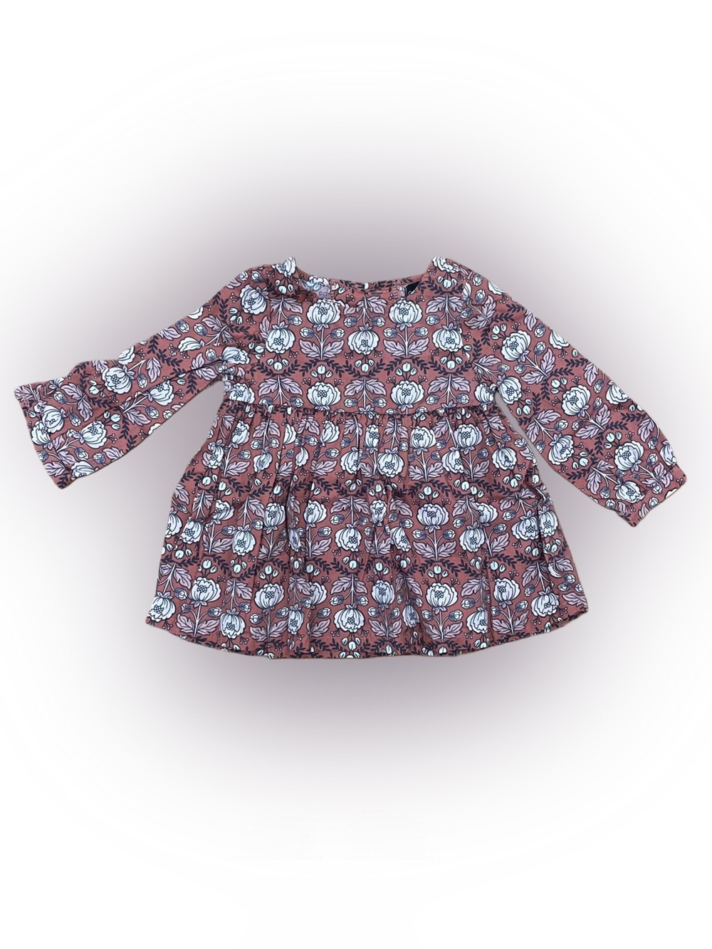 Cynthia Rowley Baby Girl Floral Peasant Dress 12M Mauve Pink Boho EUC
